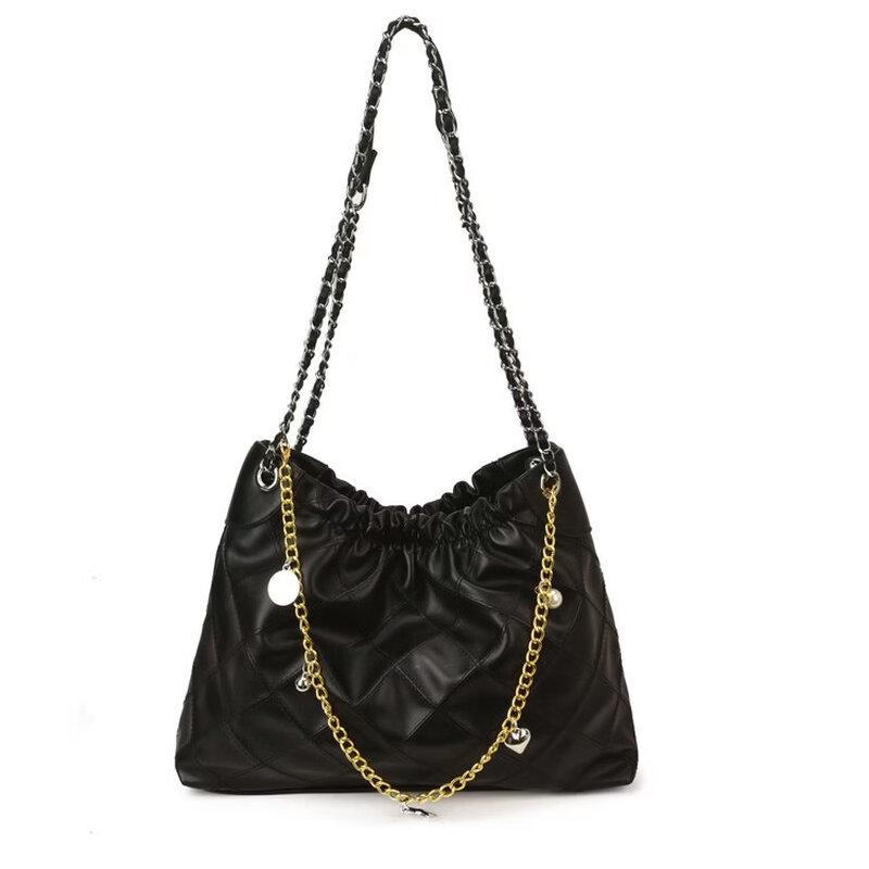 OGAR Women s Quilted Chain Bucket Bag Medium