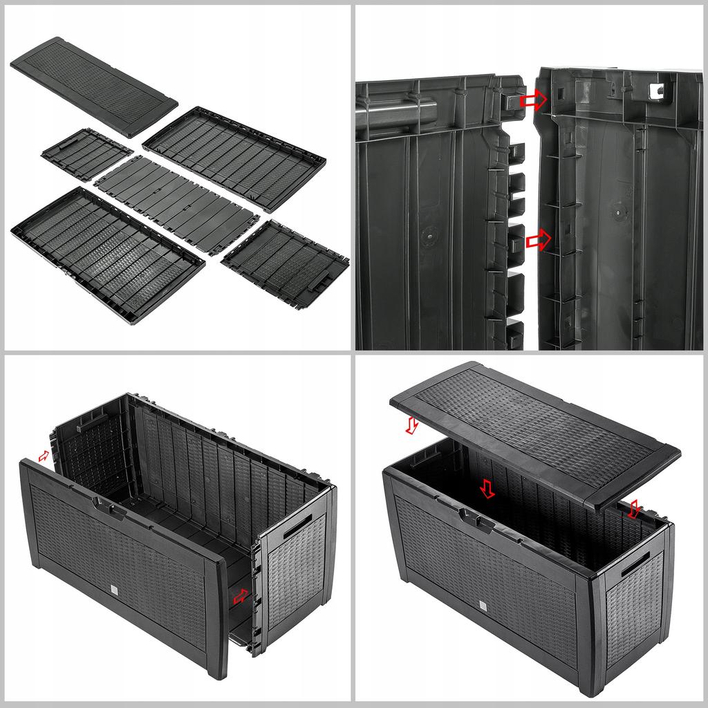 KADAX Skrzynia Ogrodowa Balkonowa Schowek Na Balkon Taras Kufer 