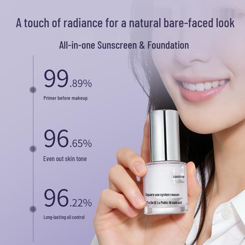 Kekemood Face-Sculpting Primer: Brightening Makeup Base, Concealer, and Foundation for a Natural Skin Tone.