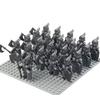 21Pcs/lot Dane Iron Feet Eomer Rohan Warriorr Vs Uruk Hai Army Figrues With Shield Sword Bow Spear Building Blocks Toys for Kids