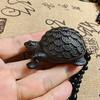 Agarwood Sculpture Money Turtle Ornament Wooden Turtle Office Home Figurines Decoration Accessories Birthday Gift for Family