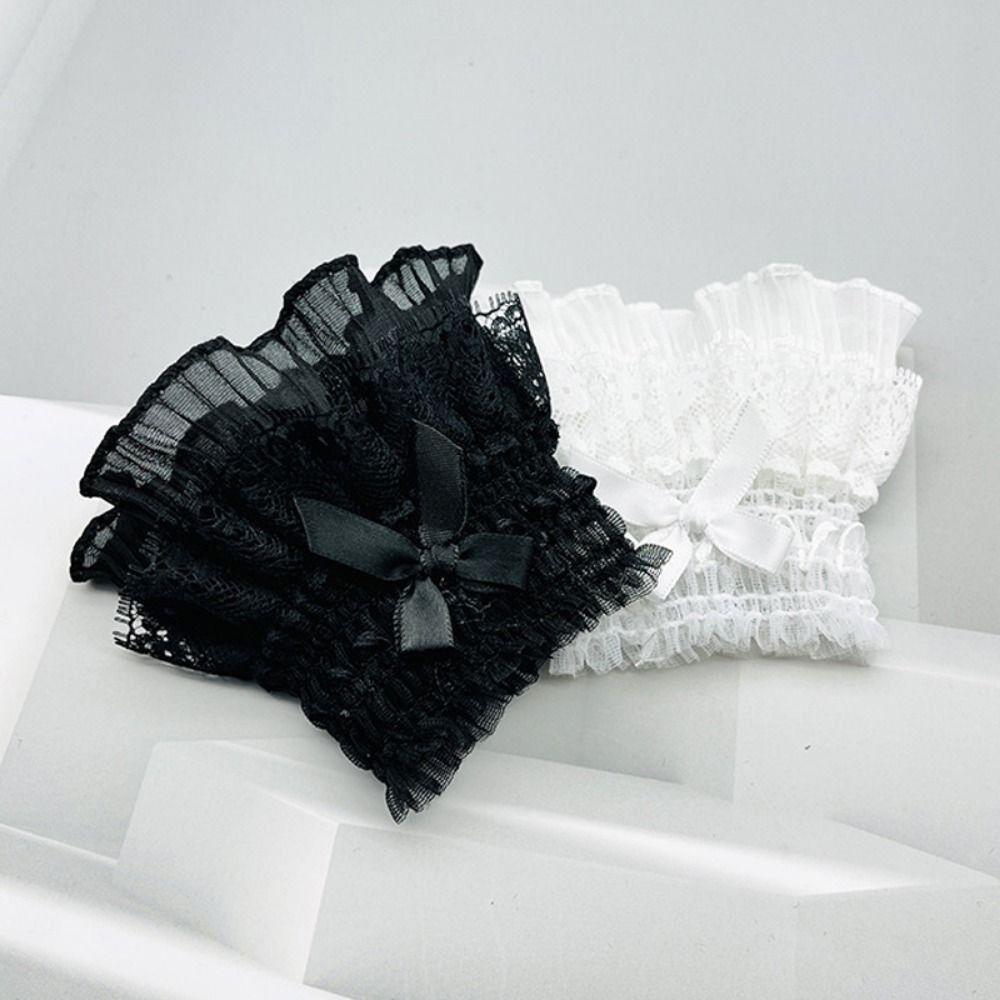 Comfortable Lace Ruffled Wrist Detachable Fake Sleeves Cuffs  Daily Accessory