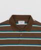 GLW Oversized Striped Collared T-Shirt Brown