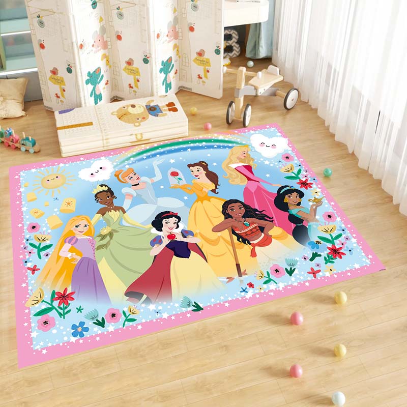 Cute cartoon rug with princess anime pattern, non-slip, machine washable, suitable for living room, bedroom, and home use.-22