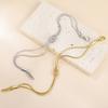 Teamer Double Snake Chain Love Knot Adjustable Bracelet Stainless Steel Gold Color For Women Men Valentine's Day Gift Jewelry