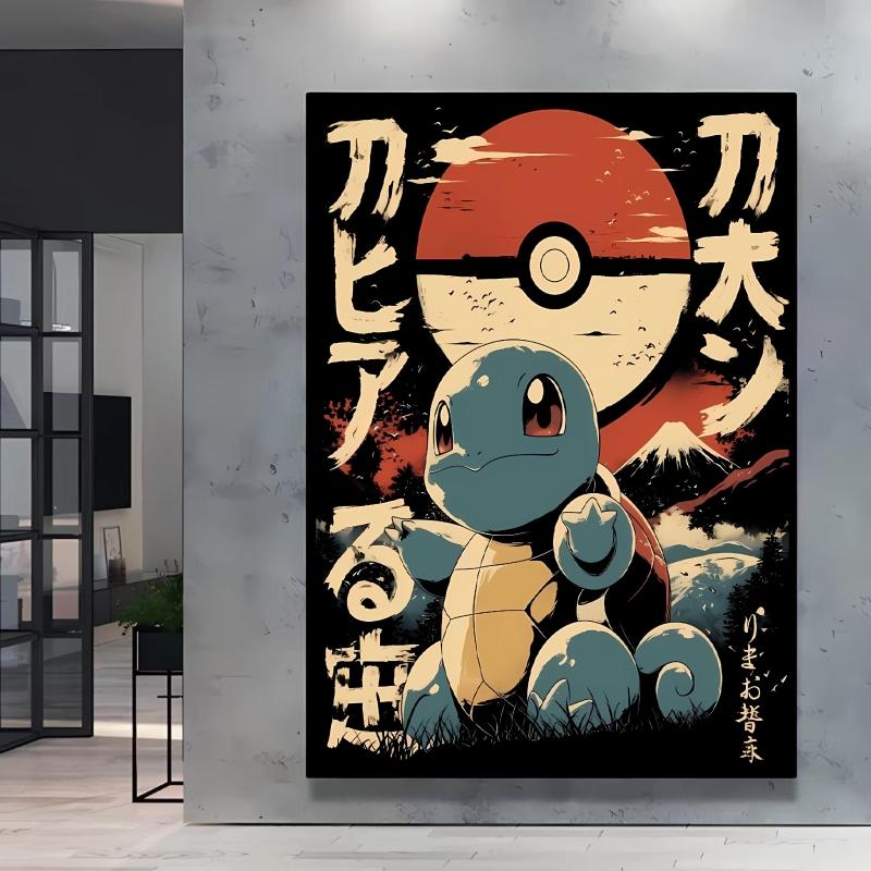 Leinwand Kunstwerk Malerei Pokemon Schiggy Poster Cartoon Bild Klassisch Haus Schlafzimmer Dekoration Gemälde Kindergeschenk