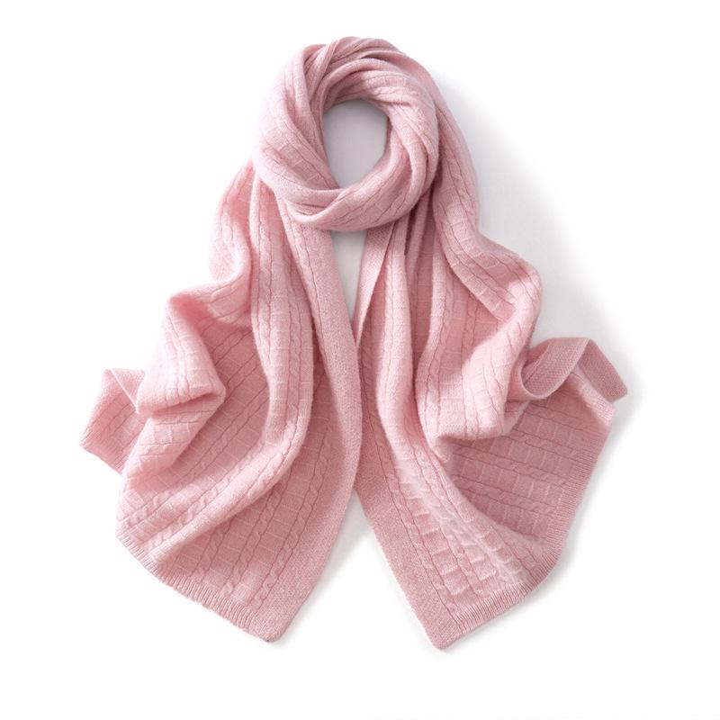 100% Pure Cashmere Women's Scarf - Fashionable, Warm, Comfortable, Solid Color Knit for Autumn/Winter