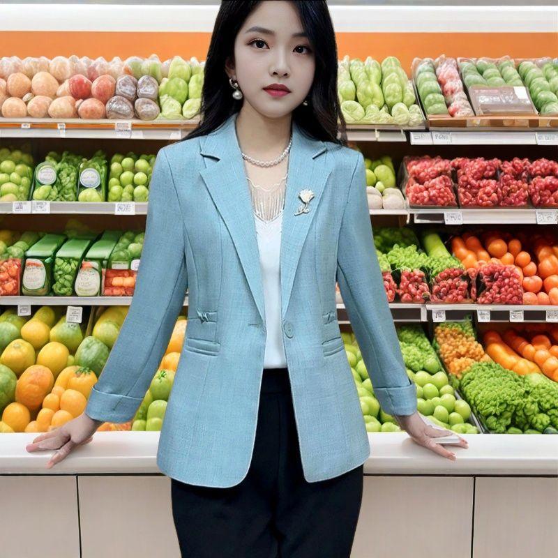 Spring Summer Fashion Women Blazer Casual Office Jacket Outerwear Coat