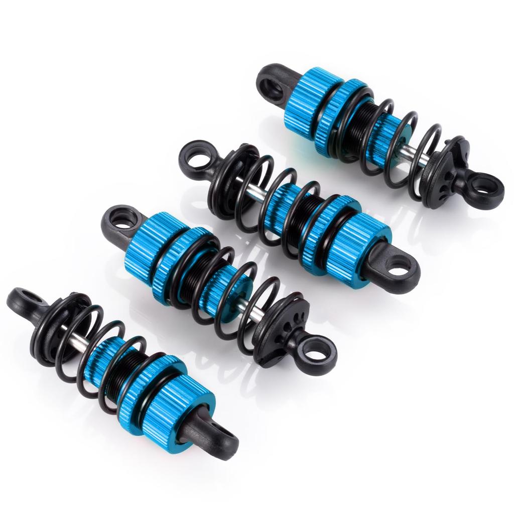TRZX 4pcs 52mm RC Oil Shock Absorber Front & Rear Damper Kit Upgrade Parts for Tamiya M03, M04, M05, and M06 1/10 RC Touring Cars (Blue, 52mm)