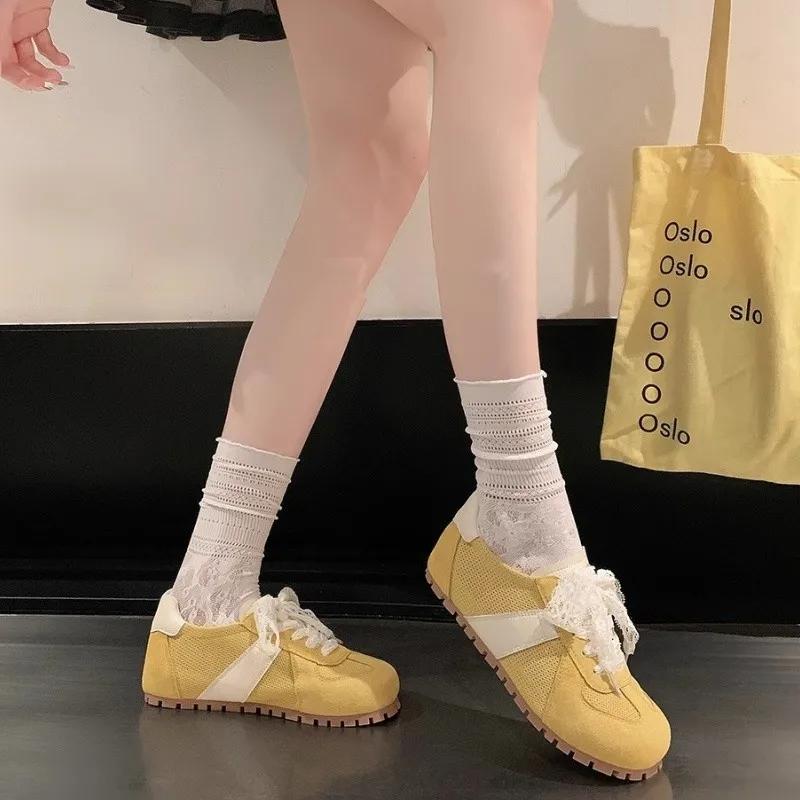 Fashion Mesh Women Flats Shoes Sport Running Shoes Designer Lace Up Summer New 2024 Lace Casual Dress Hiking Mujer Zapatos Cozy Sneakers