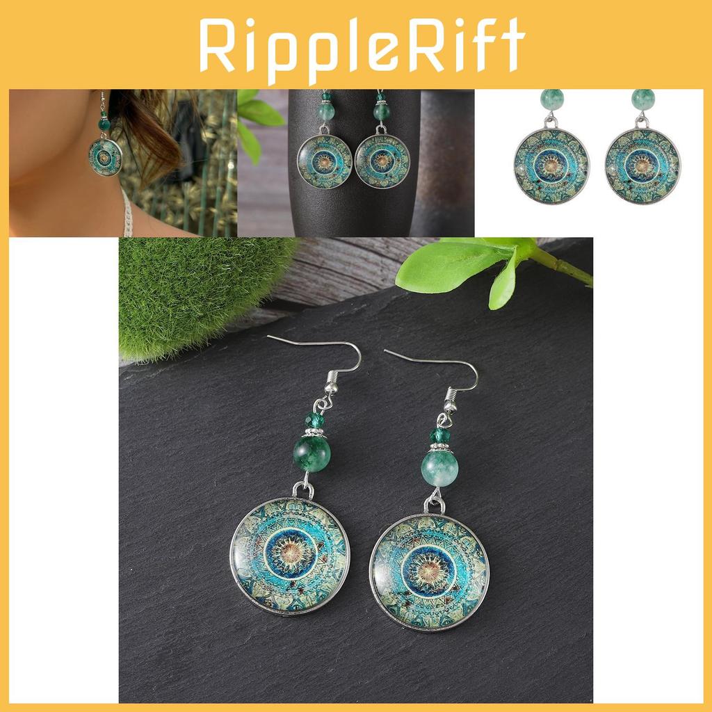 Artistic Floral Pattern Long Pendant Earrings With Retro Ethnic Vibes Perfect For Women