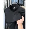 STORN Fashion Half Zipper Stand Collar Short Sleeve Men's T-shirt New Solid Color Luxury Summer Ice Silk Breathable Sports Casual Top