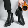 Spring and Autumn New Pointed Leather Boots, Youth Outer Wear Personalized Polishing Martin Boots, High-top Zipper Casual Shoes