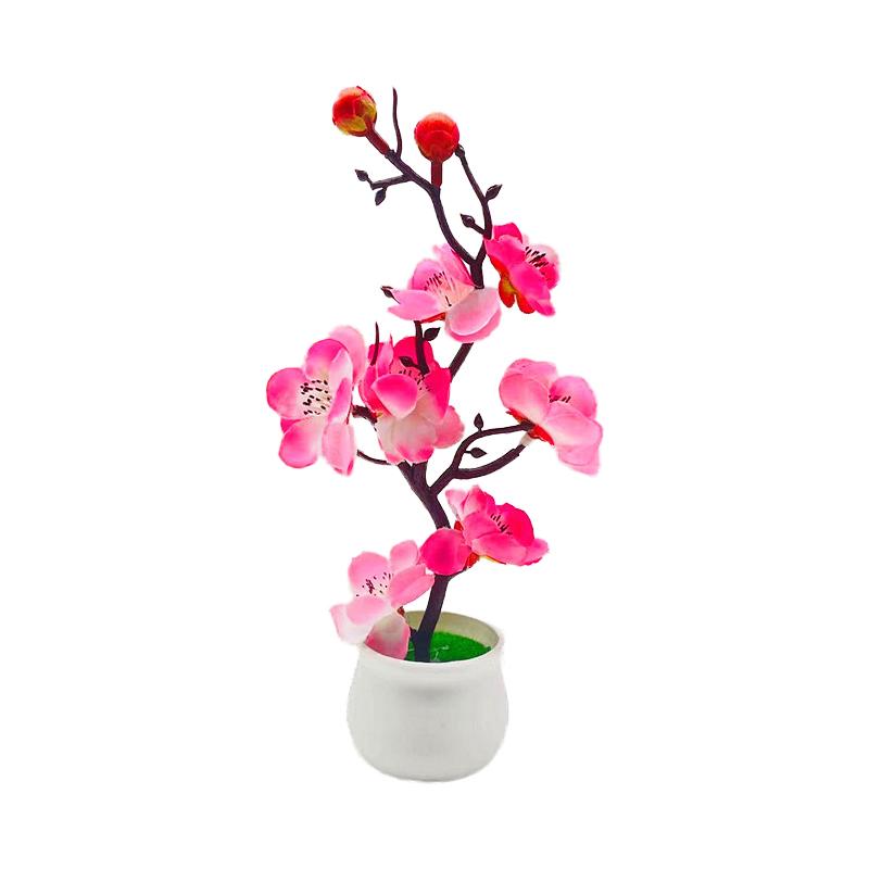 1PC Simulation Ornament Potted Plants Decoration Bonsai Adorn Wintersweet Plastic Moss Elegant Artificial Flowers