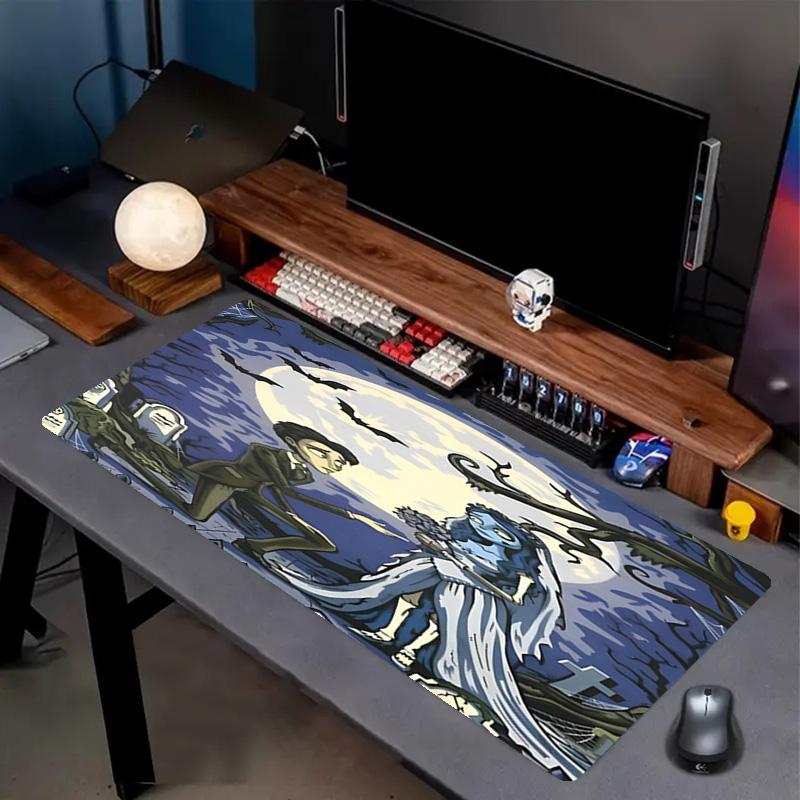 Corpse Bride Print Mouse Pad, Anti‑Slip Desktop keyboard Mat, for PC Laptop Gaming Working Daily Use, Cool Festival Surprise Gift