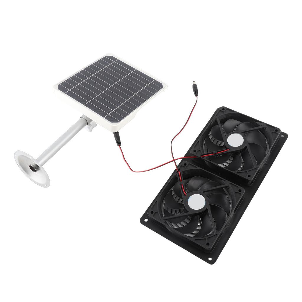 Solar Panel Fan Kit Double Exhaust Fan for Chicken Coop 20W Solar Powered Fan with Waterproof Dual Fans