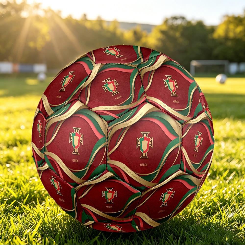 Portugal Football Printed Size 5 Soccer Ball Wear Resistant Standard Adult Training Football Fan Gift for Indoor Outdoor Match Sports