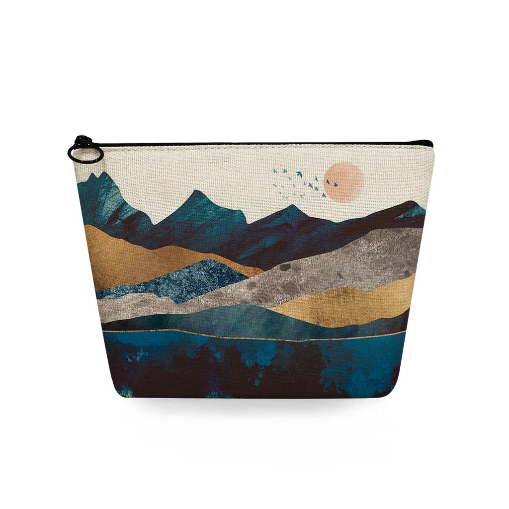 Women Landscape painting Print Cosmetic Bag Toiletries Organize Travel Storage Case 6753