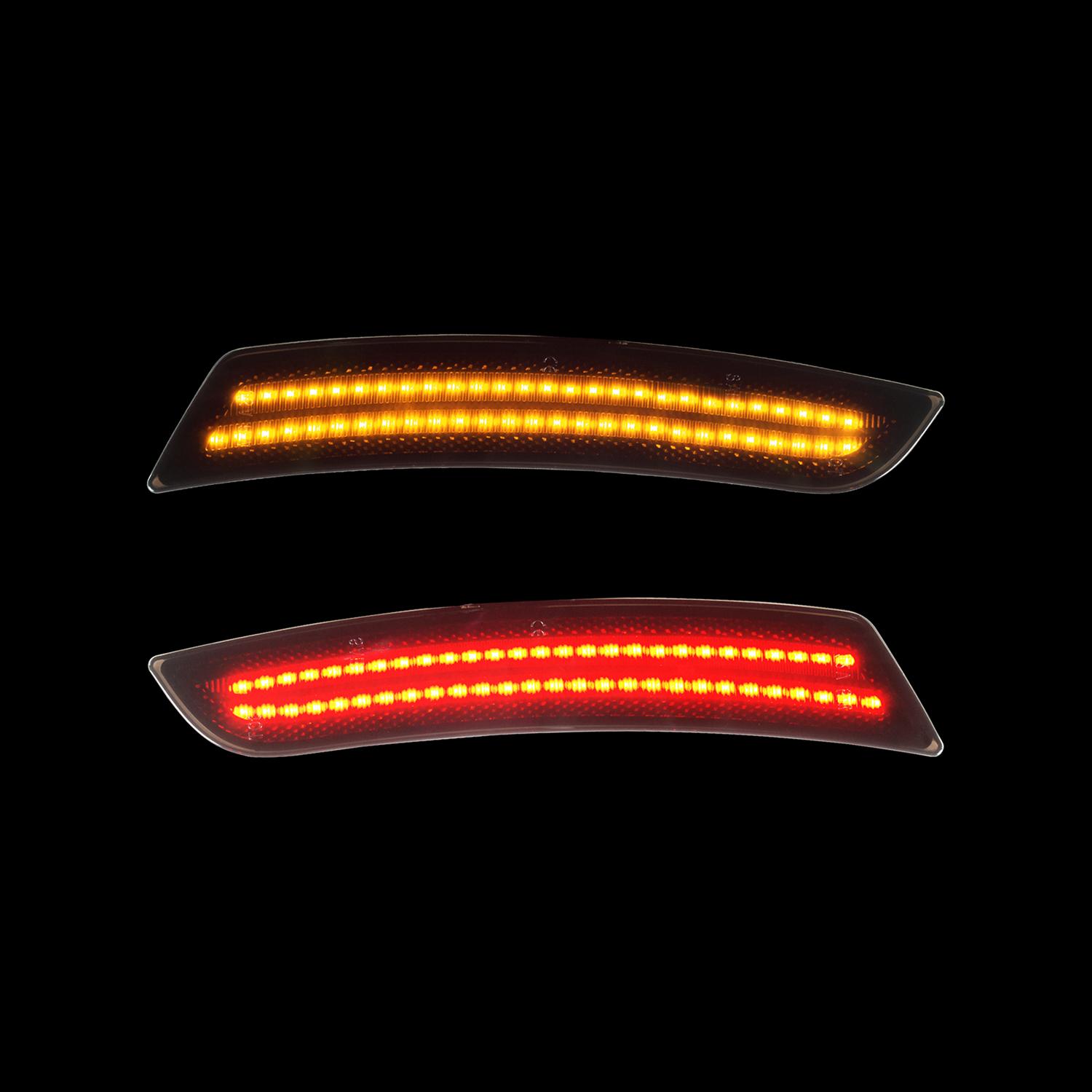 Smoked Lens LED Side Marker Light Front Yellow Rear Red Front Rear Bumper Turn Signal for Camaro CTS ATS US Stock Smoked Lens&LED