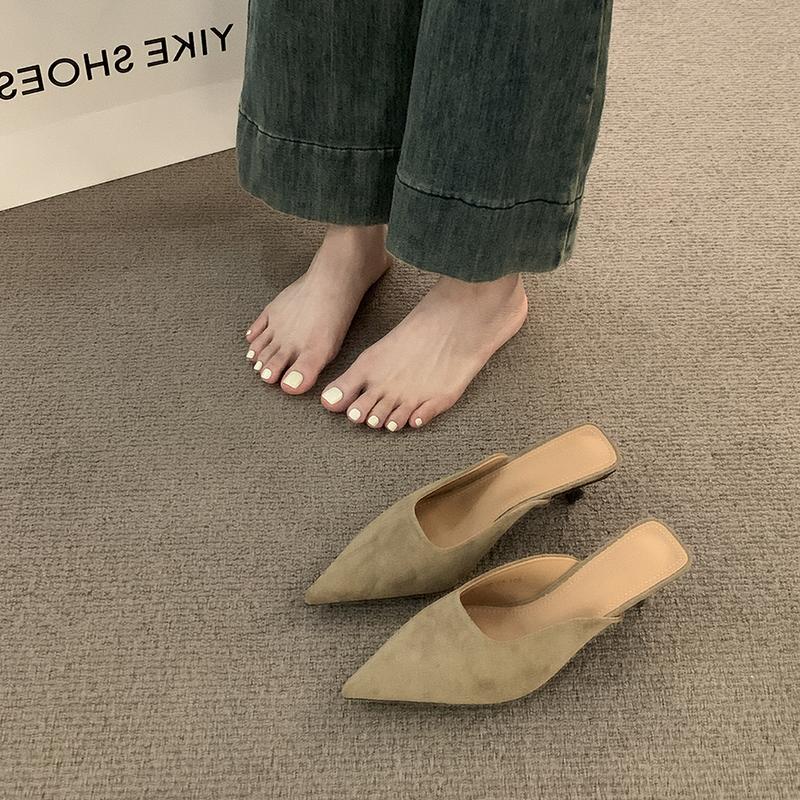 Designer Spitzschuh Leopard Damen Pantoletten Hausschuhe Mode Flache Slipper Lässige Niedrigabsatz Damen Pantoletten