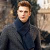 Men's Korean Style Wool Knitted Scarf – Solid Color, Casual, Warm Neck Warmer for Autumn & Winter
