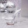 Summer 2022 Crystal Transparent Buckle Chunky High Heel Sandals: Fashionable Women's Wedding & Casual Shoes
