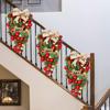 Plastic Christmas Wreath Bowknot Christmas Upside Down Tree Pendant Shining   Front Door