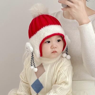 Warm Knitted Hat Windproof Ear Protection Hat New Pullover Cap  Baby