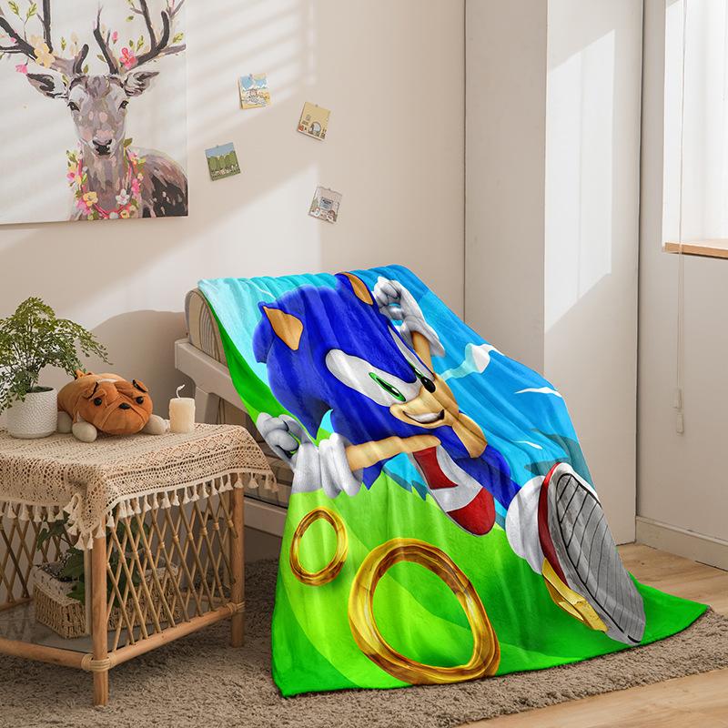 Riman Sonic Series Flannel Fleece Blanket 3D Printed Sofa Blanket Thickened Blanket