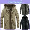Luxuriously Faux Fur Lined Men's Parka Coat Hoodie Zipper Winter Jacket