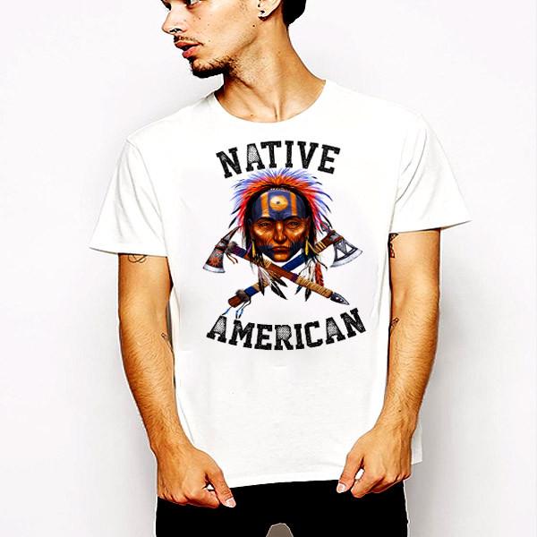 Native American Indian  Chief Warrior Skull Western Tomahawk apache sioux Unisex T-Shirt XXL