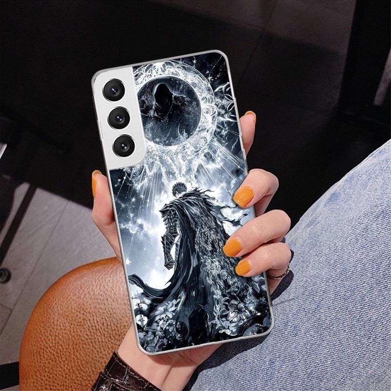 Schwarz Weiß G-Guts B-Berserks Phnoe Hülle für Samsung Galaxy S26 S25 Edge S23 S24 Ultra S22 Plus S21 S20 FE Einzigartige Hülle Weiches Coq