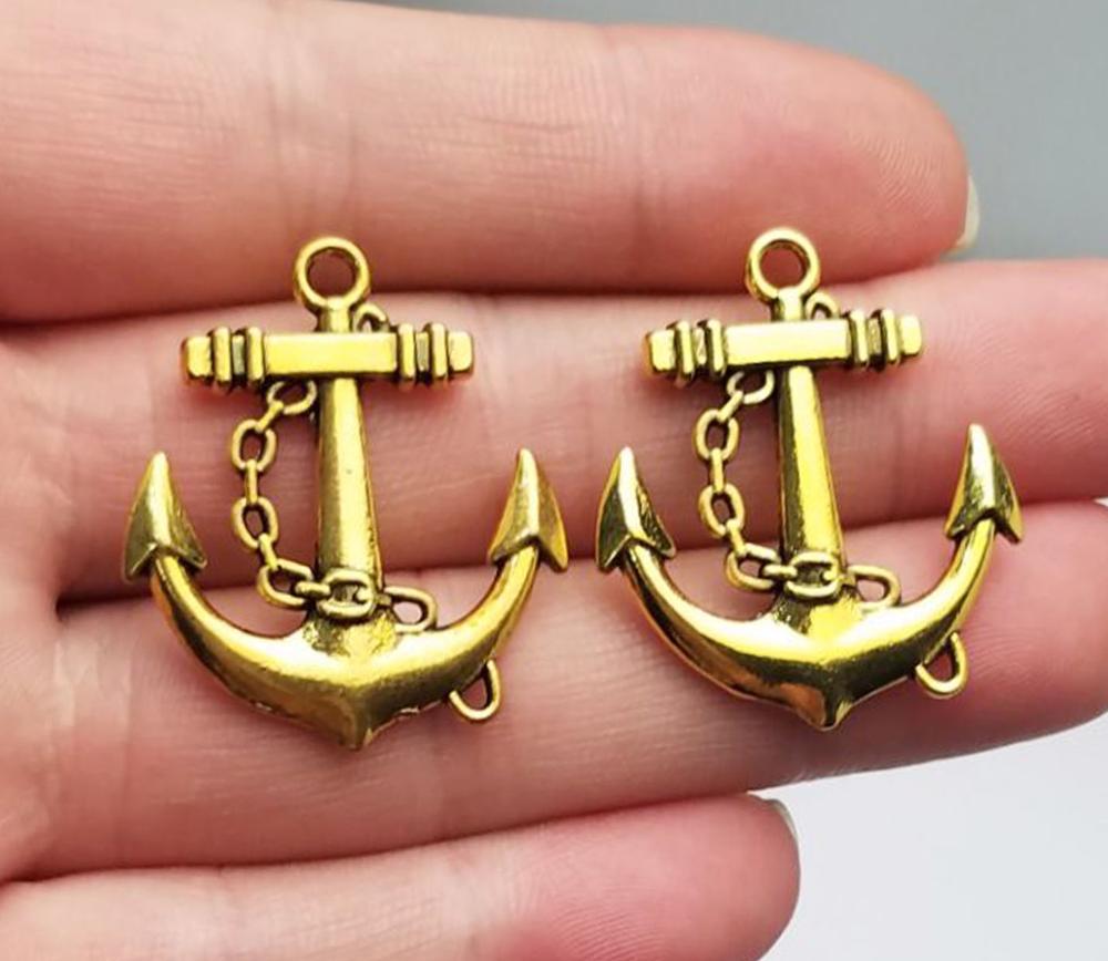 10 szt./partia--31x27mm Srebrne Złote Brązowe Platerowane Zawieszki Kotwice do DIY Akcesoria do Breloków Elementy do Wyrobu Biżuterii