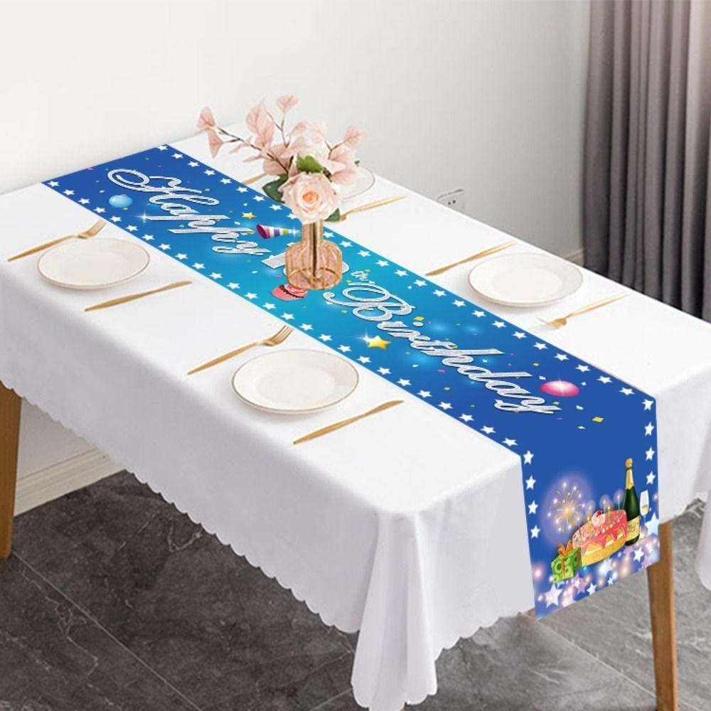 33x183cm Birthday Table Runner Home Backdrop Black Gold Table Cover For Adult Anniversary
