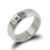 Vogue Men Titanium Steel Crystal Stone Letters Carving Finger Ring Ornaments Gift