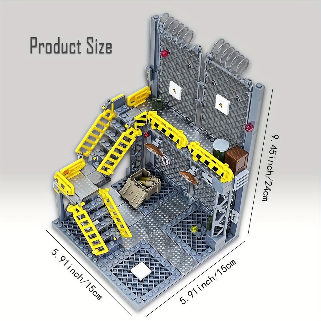 Militärbasis-Bausteinset mit kleinen Partikeln - Militärbauszene-Modell einer Militärbasis, ideales Geschenk