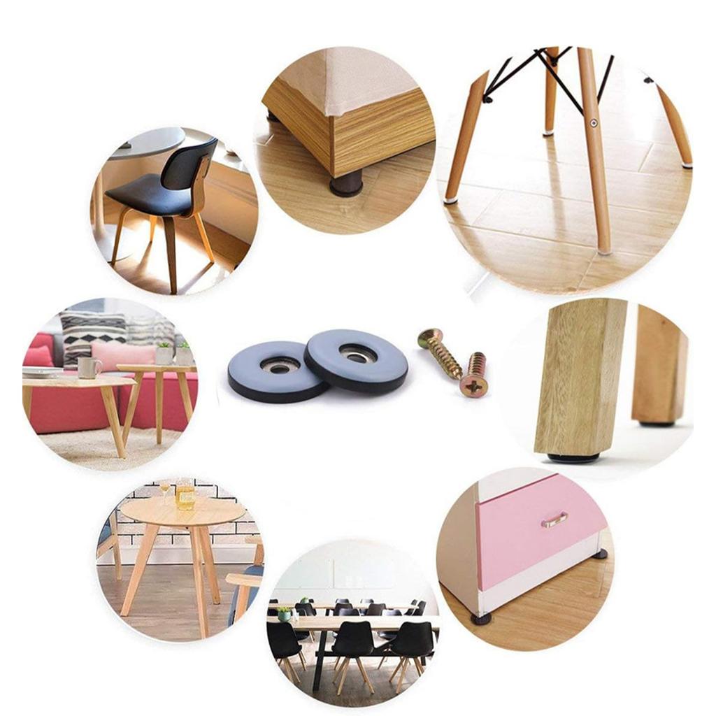 Pack Of 20 Reusable Furniture Sliders With Screws for Wood Floor Chair Leg Protectors Scratch Noise Reductions Glides