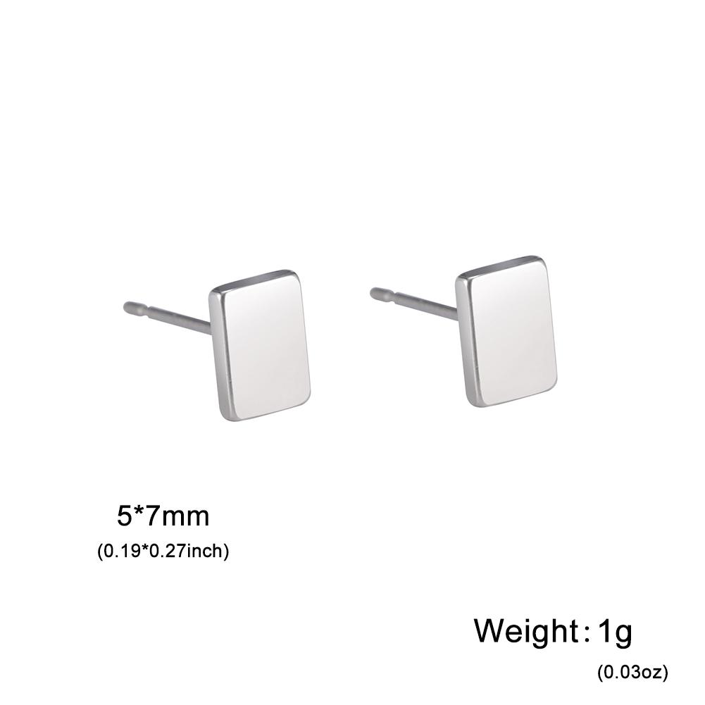 Rectangle Heart Stud Earrings for Women Stainless Steel Geometric Earrings Trend Minimalist Jewelry Valentine's Day Gifts 2026