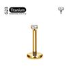 Titanio F136 2/2,5/3/4/5/6Mm Stud Labret con Zirconia Cubica 16G Trago Elica Cartilagine Conchiglia Flatback Lobo Orecchio Piercing Gioielli Corpo
