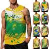 Herren Freizeit Ärmelloses Tanktop Sport Atmungsaktiv Leicht Muskelshirt mit Abstraktem Tintenspritzer-Print für Outdoor-Fitnessstudio-Training