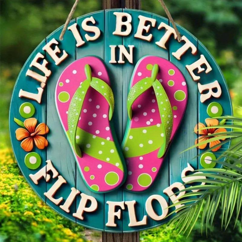 2D Flat Hanging Decorative Metal Sign Hand Painted Art