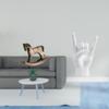 Rocking Horse Wood Sculpture Artistic Retro Ornament Figurine And Rock Hand Gesture Statue Creative