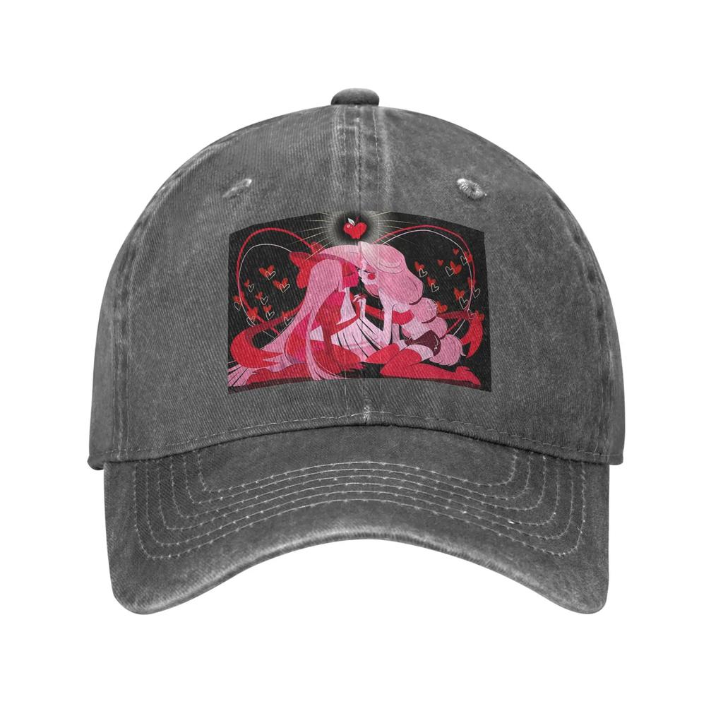 Charlie And Vaggie Valentines Hazbin Hotels Denim Cap Casual Baseball Caps Adjustable Hat Summer Unisex Baseball Hats