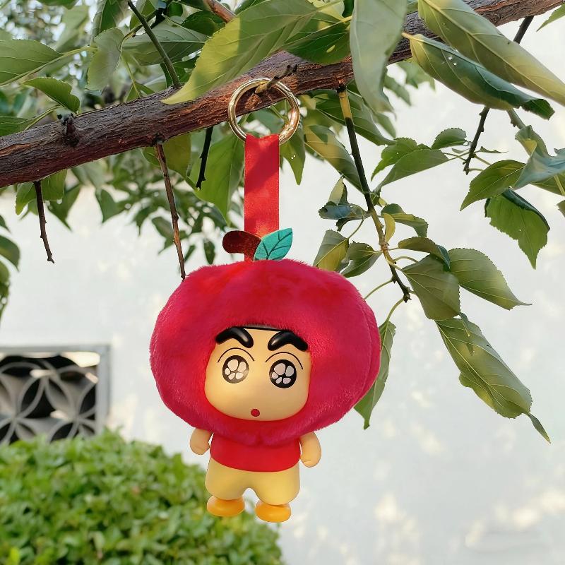Shin-Chan Crayon Fruit Cottage Series Plush Pendant Cute Soft Stuffed Doll Bag Charm Hanging Deco Trendy Toy Girl Gift