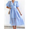European And American Style Summer New Style Ladies Multicolor Lantern Sleeve Dress Casual Party Dress Women