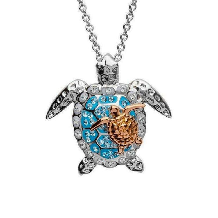 Accessories, Blue Purple Crystal Heart Collarbone Chain Fashion Two-Tone Necklace Summer Fresh Girl