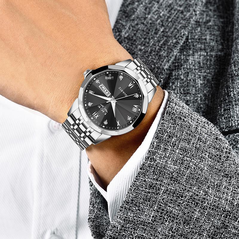 LIGE Men's Waterproof Luminous Quartz Watch – Dual Calendar, Multifunctional Business Wristwatch
