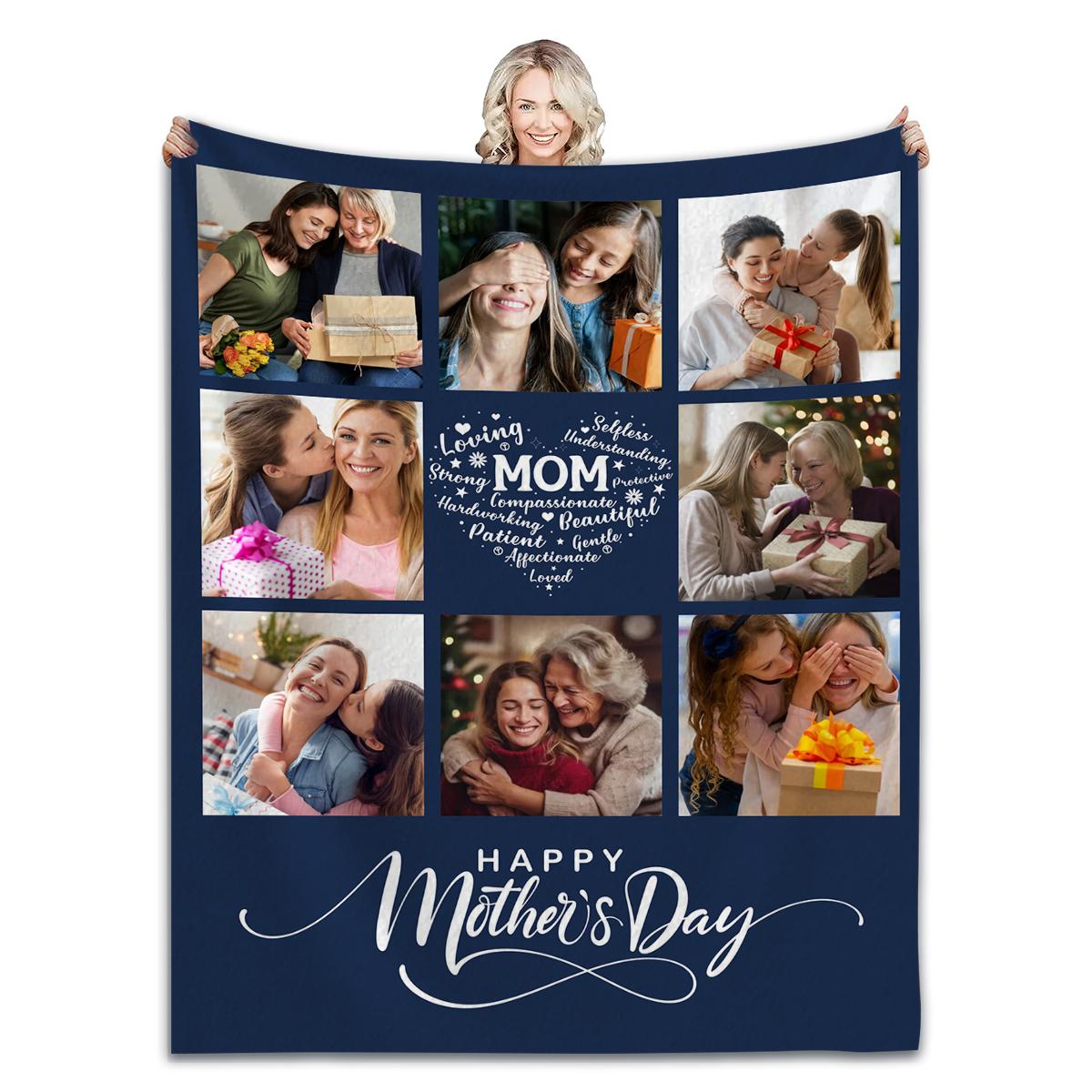 

Custom Blanket With Your Own Photos Personalized Throw Blankets For Mom Mothers Day Gifts Birthday Present From Family Flannel 75 x 100