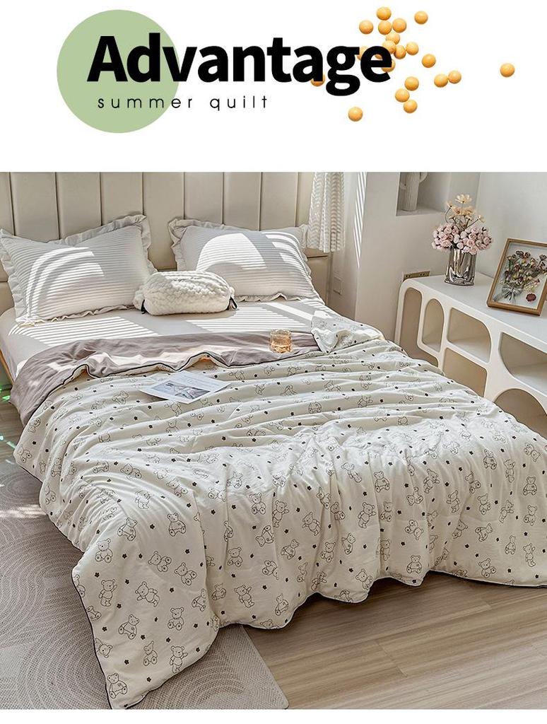 Double Layer Gauze Summer Quilt: Soft, Machine Washable, Class A for Mother and Baby