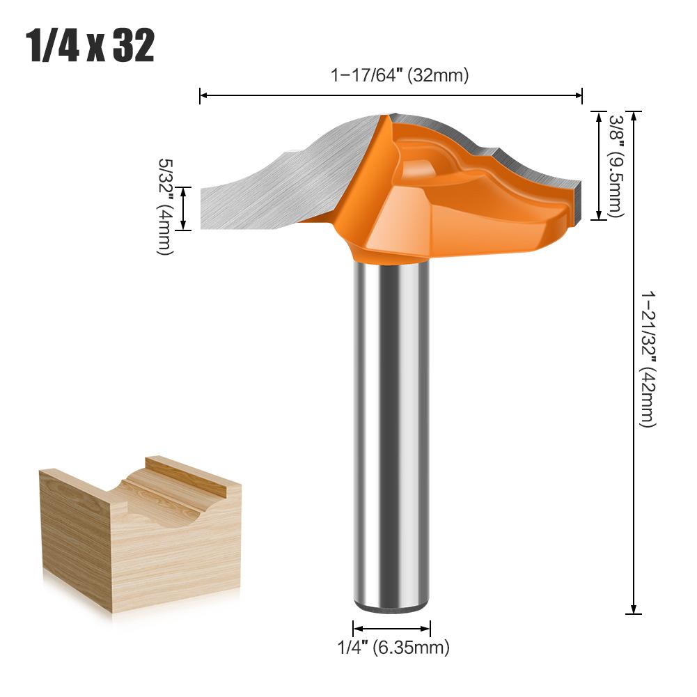 Cabinet Door Knife Xiaomin Flower Line Knife Door Bucket Knife Line Knife 6 Handle 1/4 Handle Flower Line Knife Trimming Machine Milling Cutter Door